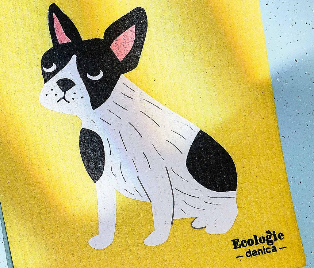 Illustrated Dogs Swedish Dry Mat and Dishcloths Set