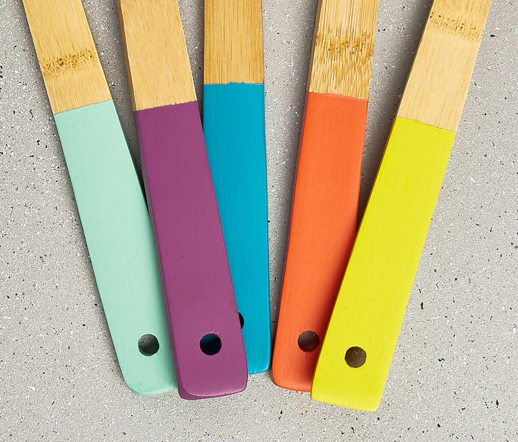 Rainbow Bamboo wood spoons - lollygag