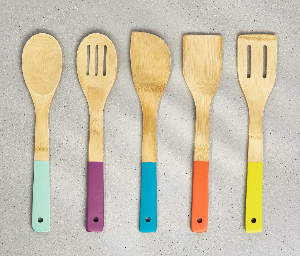 Rainbow Bamboo wood spoons - lollygag