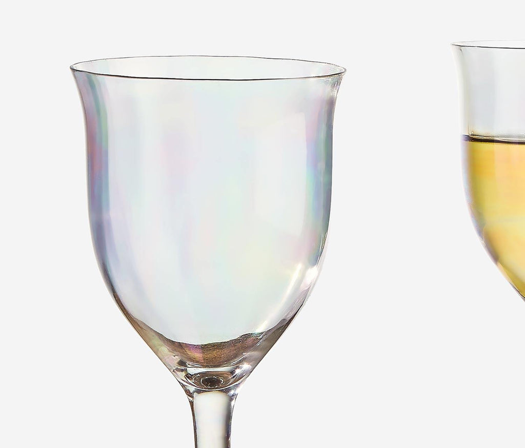 Rainbow Lustre Paneled Wine Glasses
