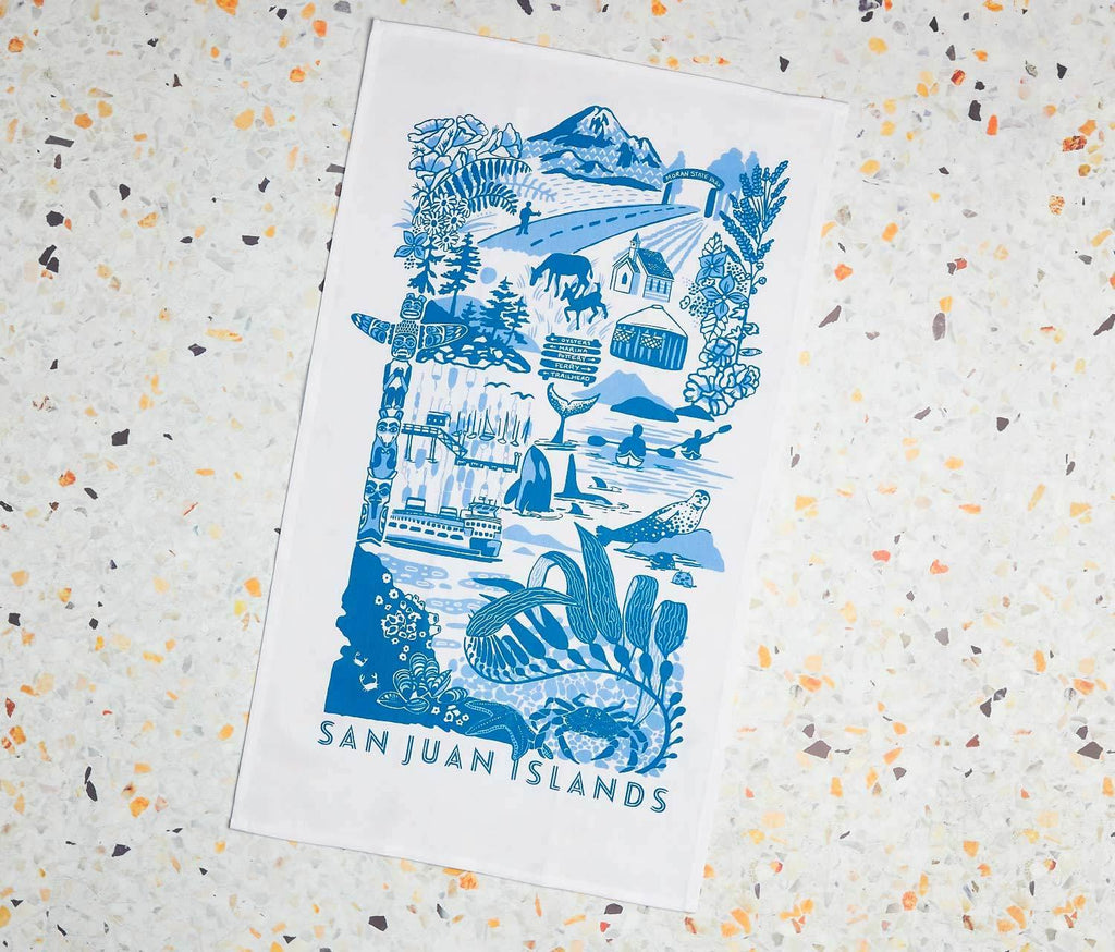 San Juan Islands Travel Tea Towel