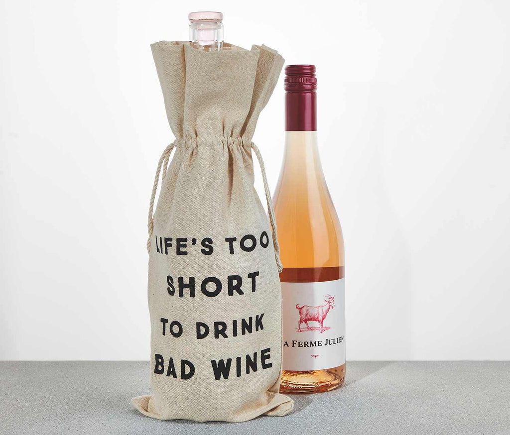 Canvas Wine Bags with phrase
