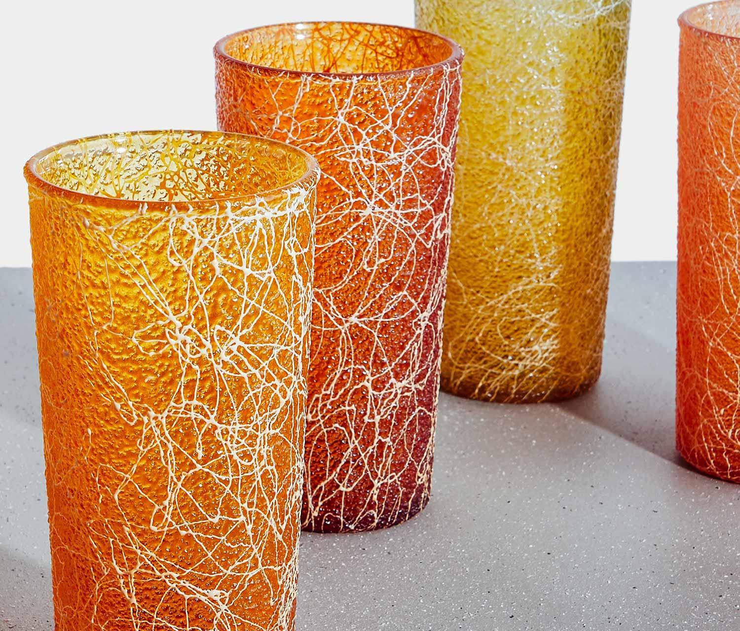 Color Craft Spaghetti String Tall Glass & Pitcher Set