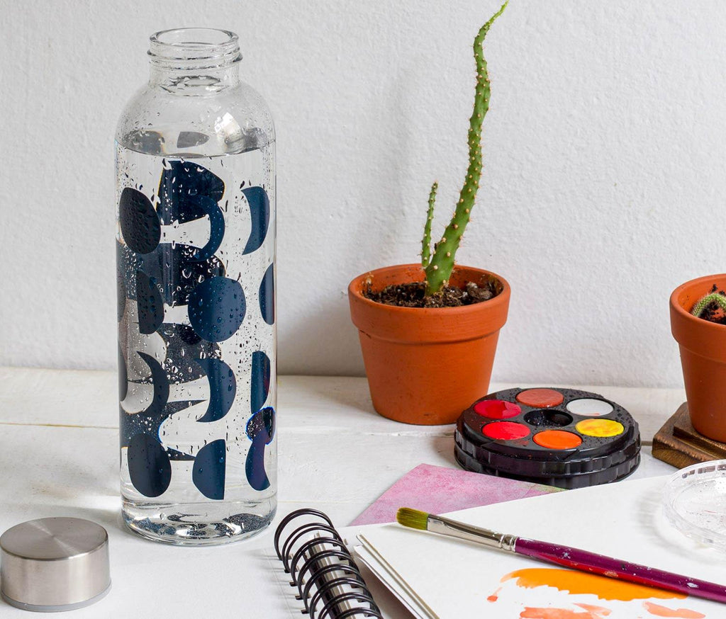 Sustain Ink Glass Water Bottle