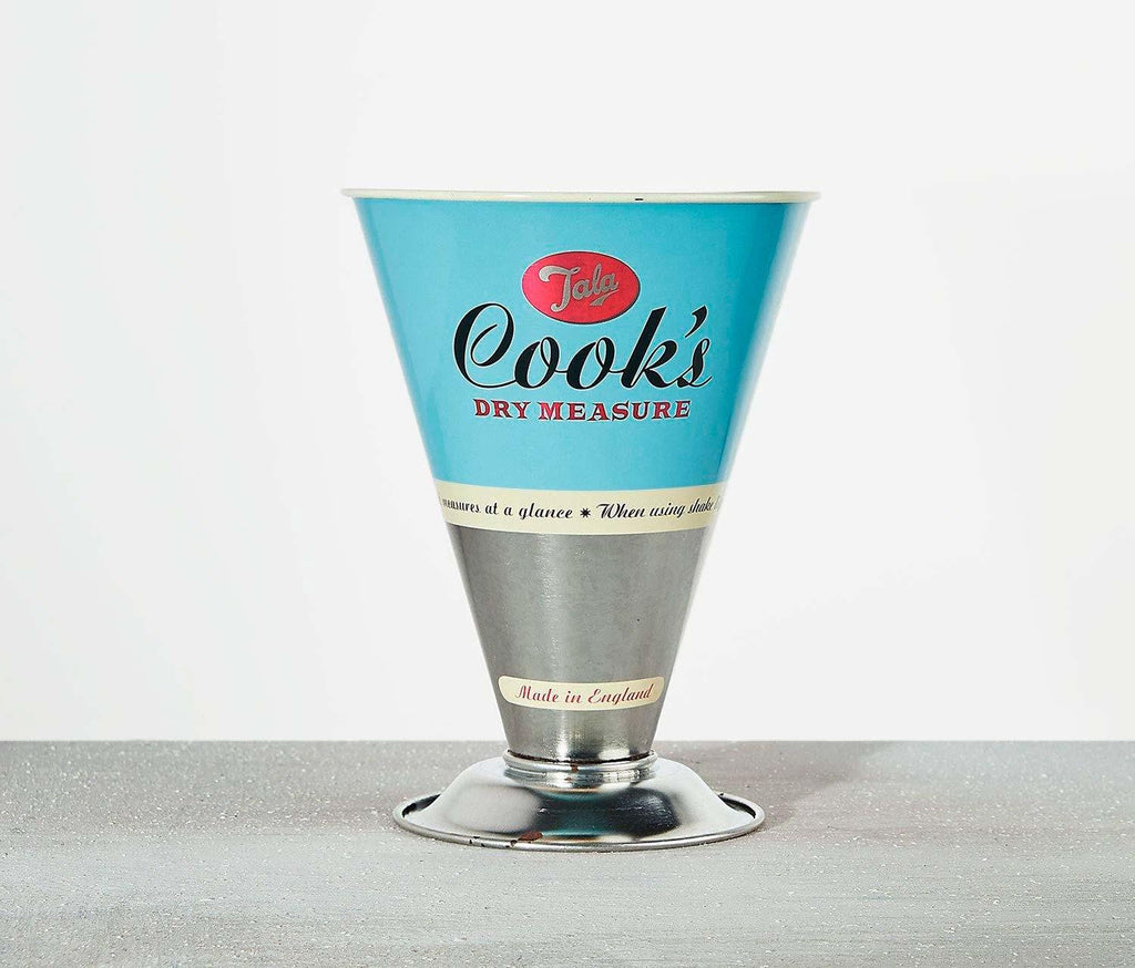 Vintage Turq 1960's Tala Cook's Dry Measure Metal Measuring Cup