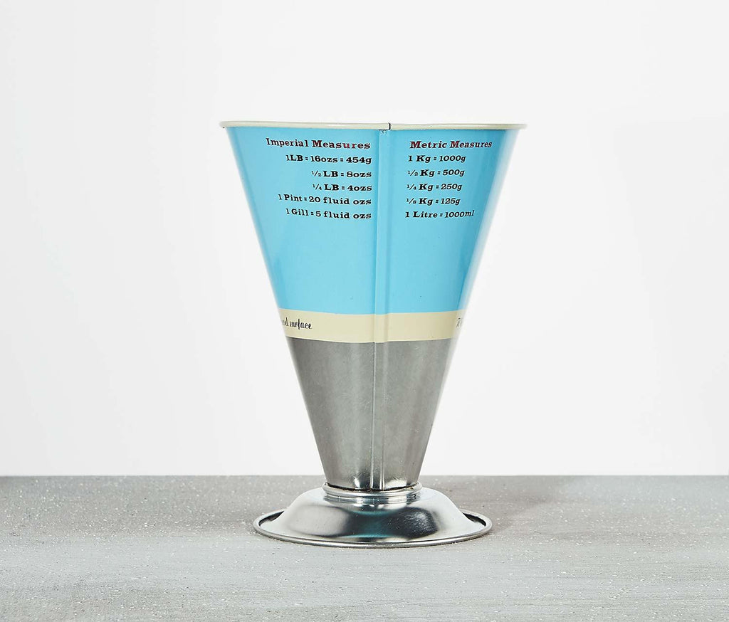 Vintage Turq 1960's Tala Cook's Dry Measure Metal Measuring Cup