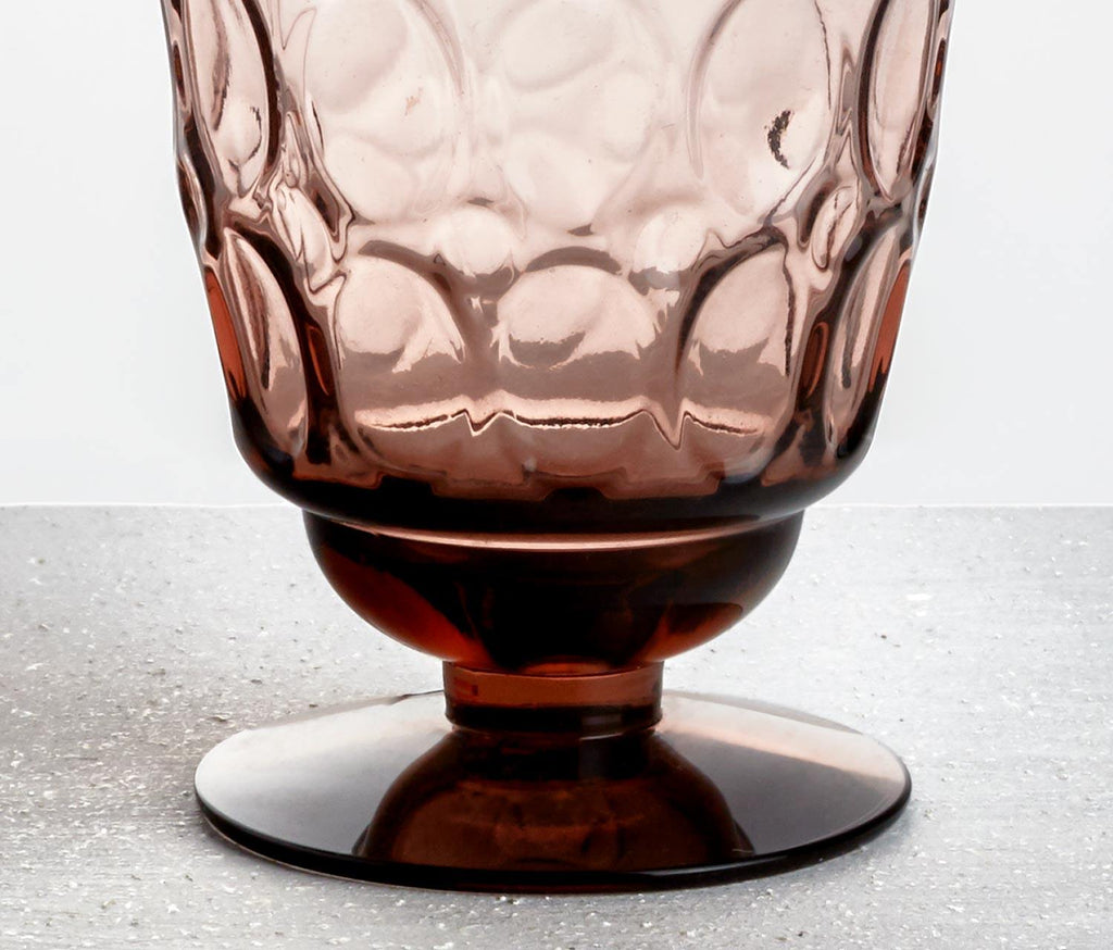 Smokey-Taupe Moonstone Footed Wine Glasses: Set of 4 Vintage Fostoria - lollygag