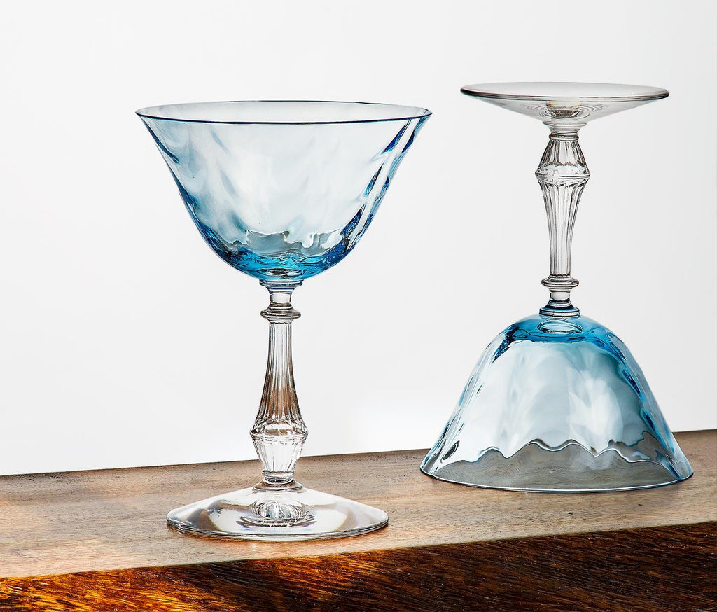 Vintage Blue Coupe Glass Set - lollygag