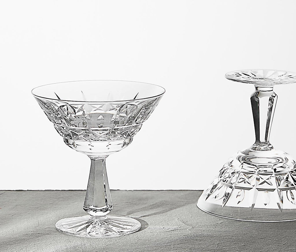 vintage Fiona Cut Crystal Martini Glasses