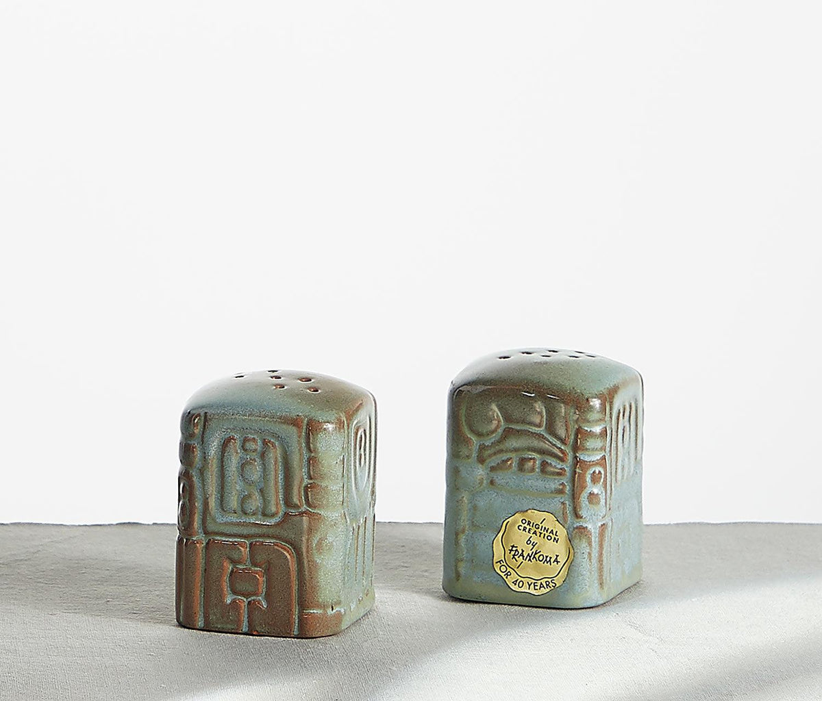 Vintage Frankoma Myan Aztecs Salt and Pepper Shaker Set