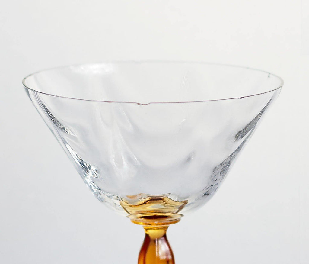 Hollywood Gold Martini Glass: Set of 4 - Vintage Fostoria - lollygag