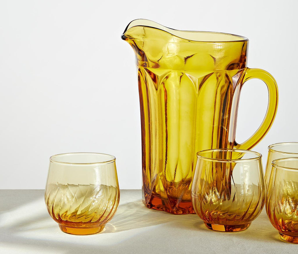 Vintage Golden Swirl Roly Poly Beverage Set - lollygag