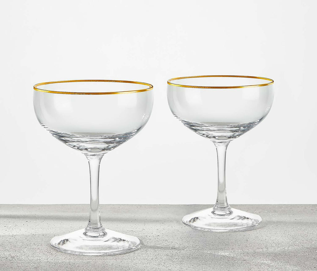 vintage Goldie Champagne Coupe Glasses