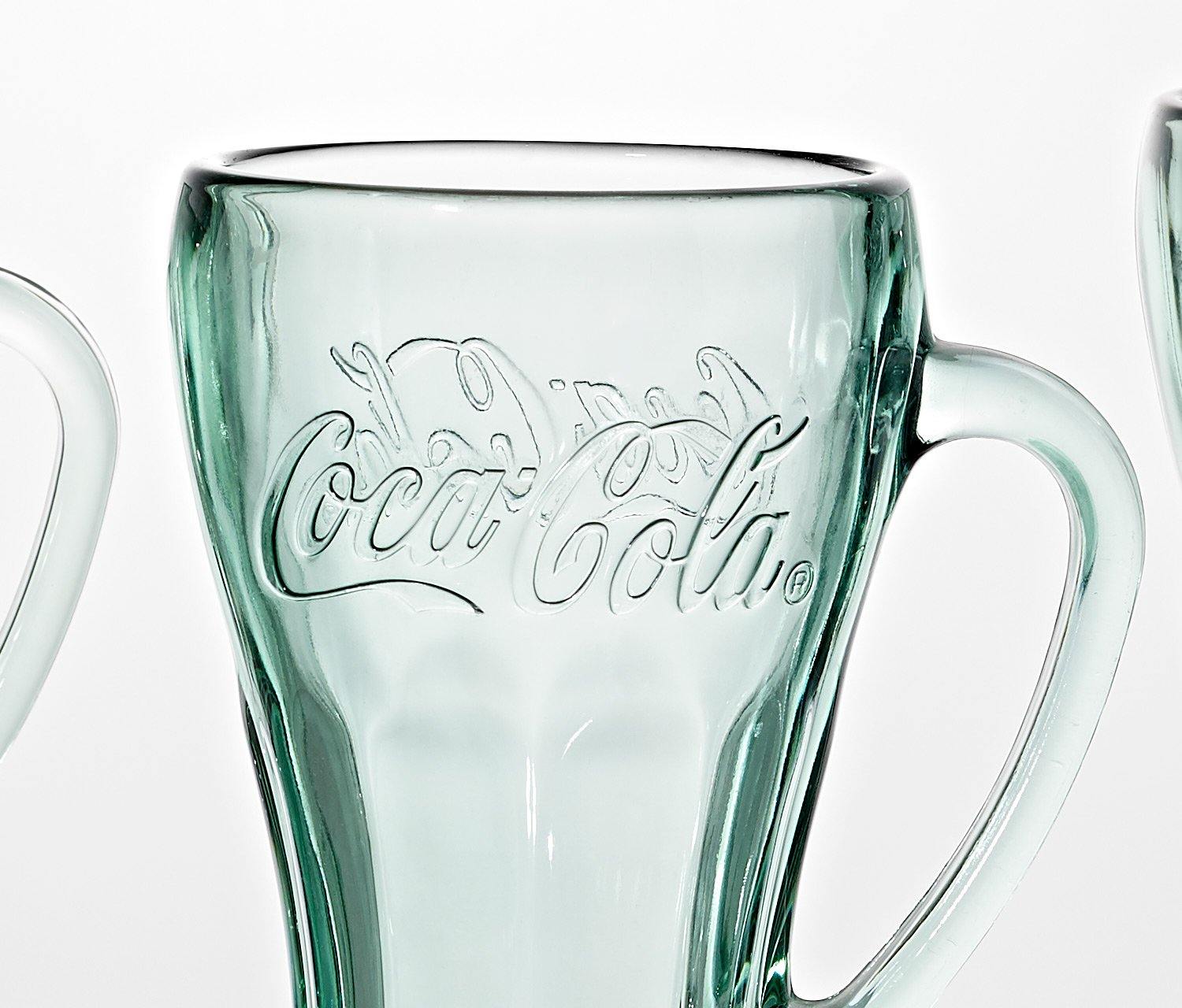 Vintage Libbey Coca Cola Green Glass Mugs Set