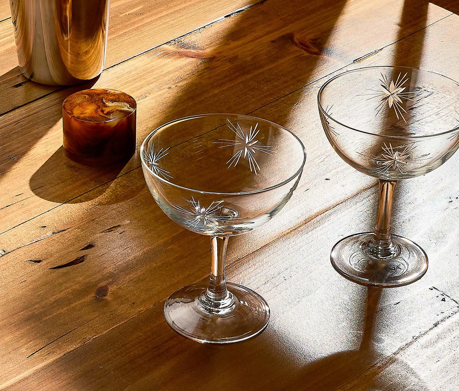 DIY Mid-Century Starburst Cocktail Glasses
