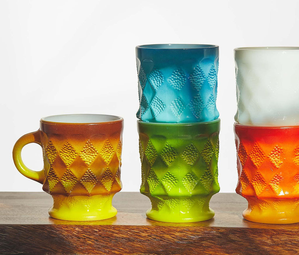 Retro rainbow Pineapple Mugs Set of 5 - lollygag