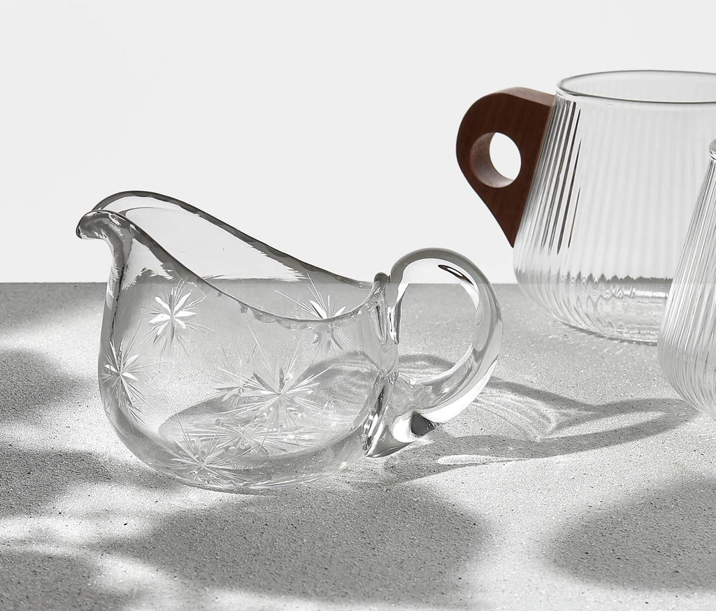 Vintage Starburst Glass Cream & Sugar Set - lollygag