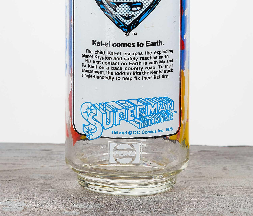 Vintage Superman Kai-el Comes To Earth Pepsi Collectible Glass  - lollygag