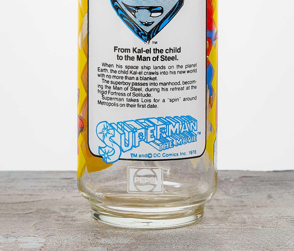 Vintage Superman From Kal-el To Man Of Steel Drinking Glass - lollygag