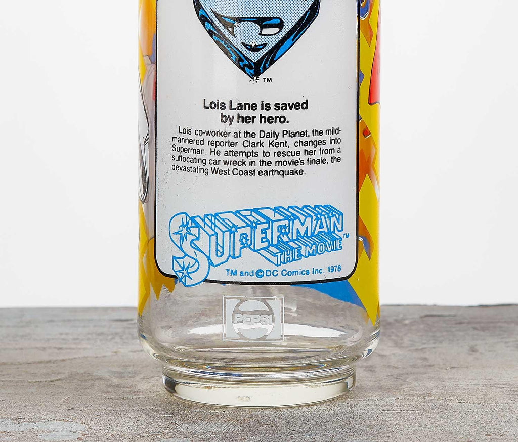 Vintage Superman Lois Lane Is Saved Memorabilia Drinking Glass - lollygag