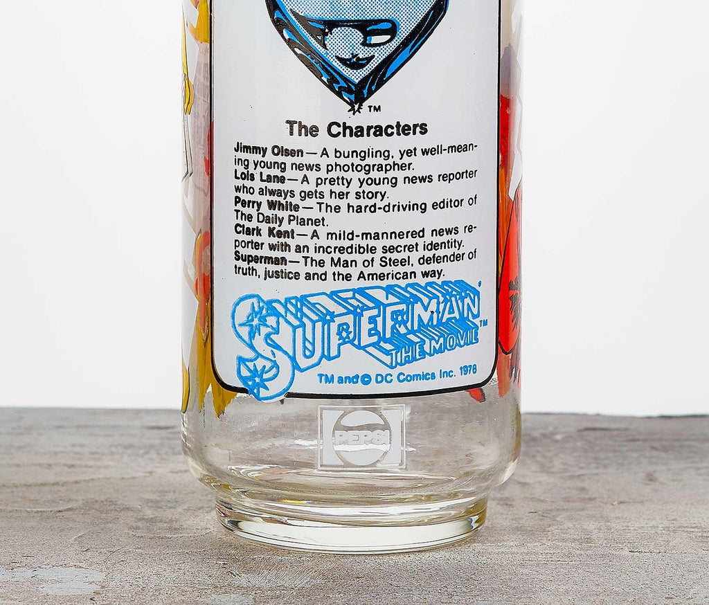 Vintage 1978 Superman The Characters Pepsi Collectible Glass - lollygag
