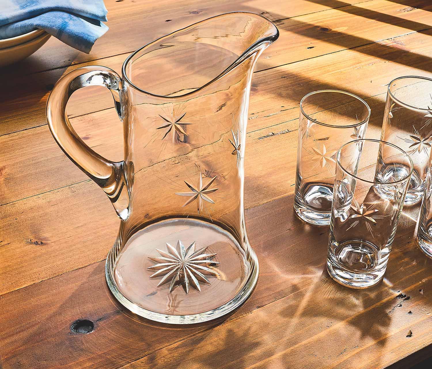 Mid-Century Atomic Starburst Tall Beverage Set
