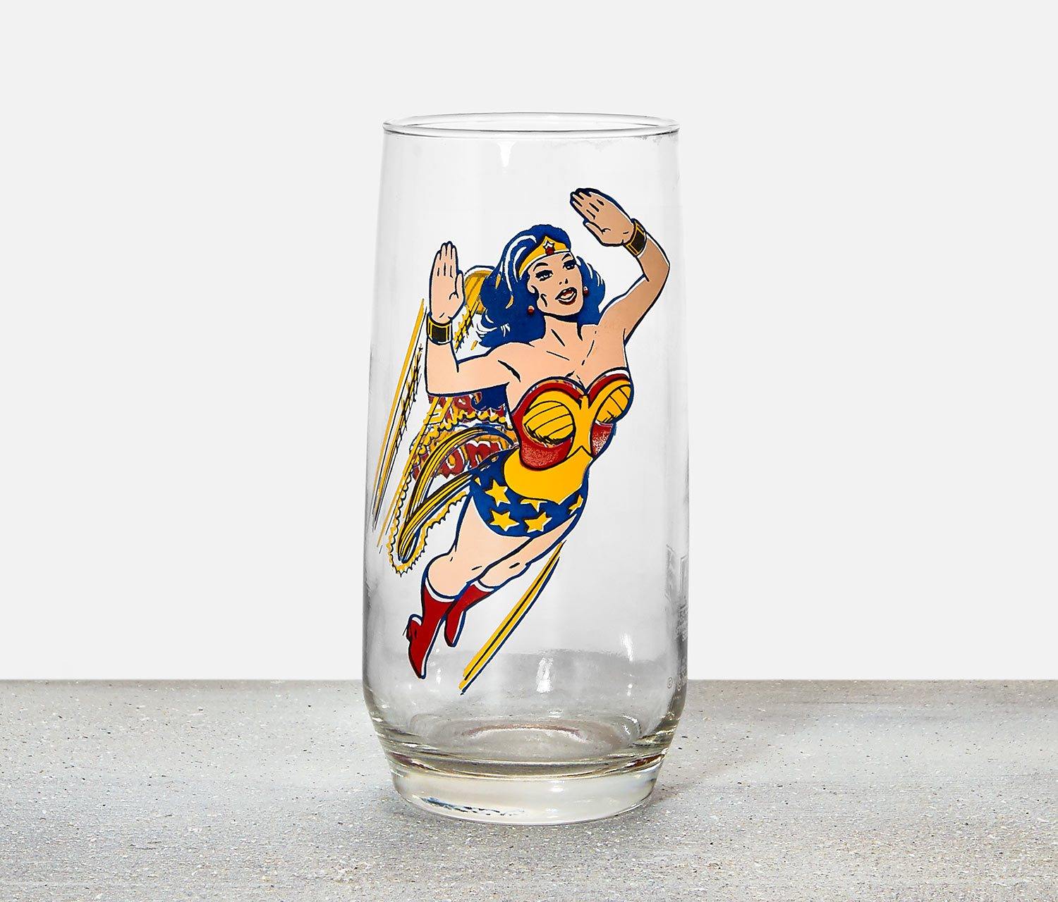 1978 Wonder Woman Dc Comics Tall Glass - Vintage