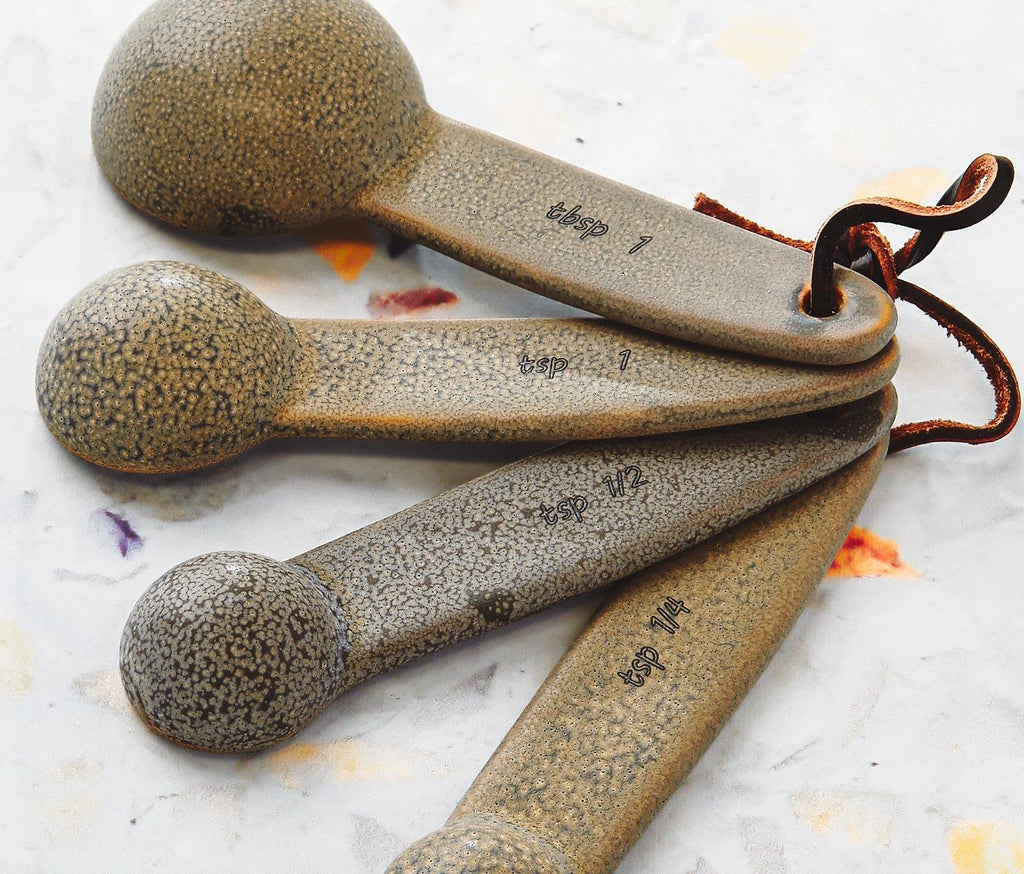 Modern Hammered Stainless Steel Measuring Spoons: Danica Heirloom