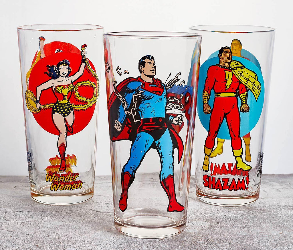Superman Dc Comics Tall Glass - Vintage - lollygag